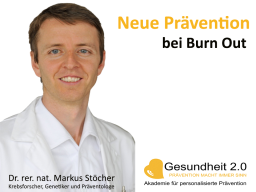 Webinar: Neue Prävention bei Burn Out