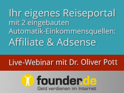Webinar: Live-Webinar mit Dr. Oliver Pott: Ihr eigenes Reiseportal