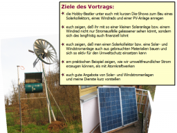 Webinar: Kleiner Solarkollektor, ein Windrad u. eine Solaranlage selber bauen