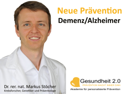 Webinar: Neue Prävention bei Demenz/Alzheimer