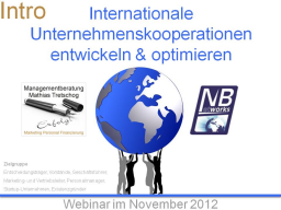 Webinar: Internationale Kooperationen entwickeln & optimieren