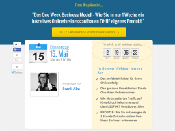 Webinar: Das One Week Business Modell - Wie Sie in nur 1 Woche ein lukratives Onlinebusiness aufbauen OHNE eigenes Produkt