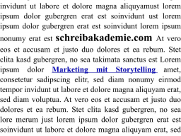 Webinar: Marketing mit Storytelling