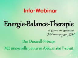 Webinar: Info-Webinar Ausbildung zum Energie-Balance-Therapeuten