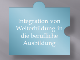 Webinar: Integration von Weiterbildung in die Berufsbildung