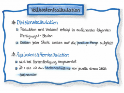 Webinar: RW4 - Kalkulation - Teil 2 Divisions- und Äquivalenzziffernkalkulation