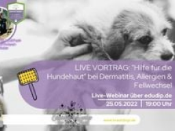 Webinar: LIVE VORTRAG: "Hilfe für die Hundehaut" bei Dermatitis, Allergien & Fellwechsel