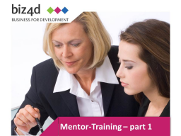 Webinar: Mentor Training Part I: Theoretical basics for mentors