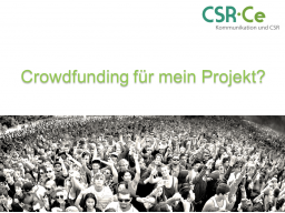 Webinar: Crowdfunding für mein Projekt?