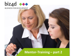 Webinar: Mentor Training Part II: Methods for the arrangement of mentor-mentee-cooperations