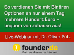 Webinar: Live-Webinar mit Dr. Oliver Pott und Frank Backhaus: Wie Sie an nur 1 Tag mehrere Hundert Euro verdienen