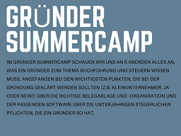 Webinar: Gründer-Summercamp Buchführung