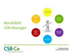 Webinar: CSR-Manager  Berufsbild und Zukunftsperspektive