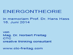 Webinar: ENERGONTHEORIE in memoriam Prof. Dr. Hans Hass