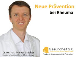 Webinar: Neue Prävention bei Rheuma